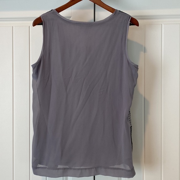 NWT Dress Barn Sequin Metallic Gray Sleeveless Holiday Party Top Sz Large - Picture 7 of 8